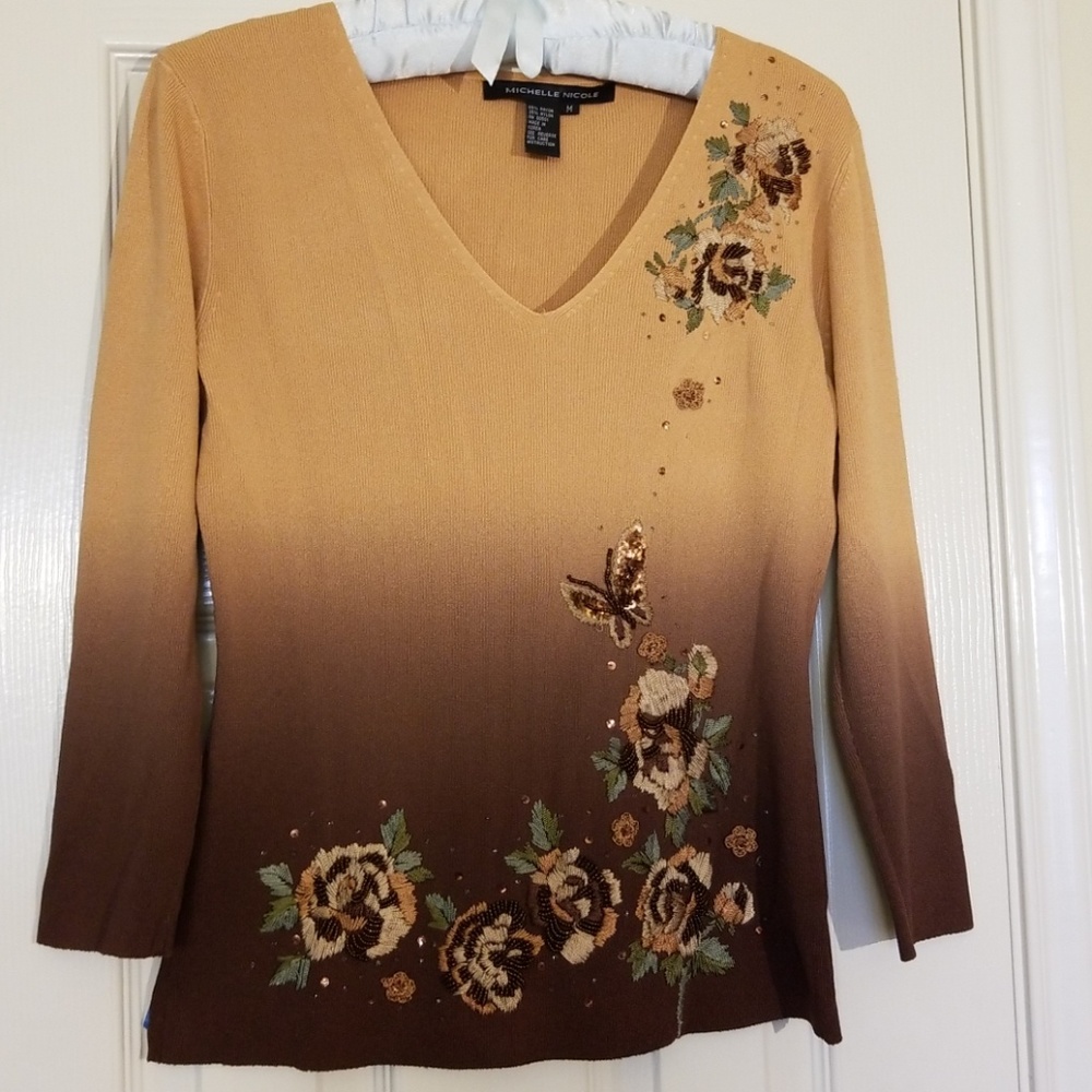 Beaded & embroidered sweater